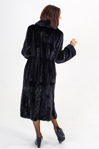 Black mink fur coat Vivian