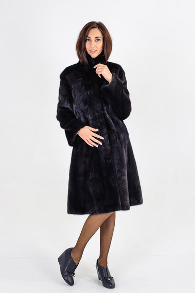 Brown mink fur coat Maltarini