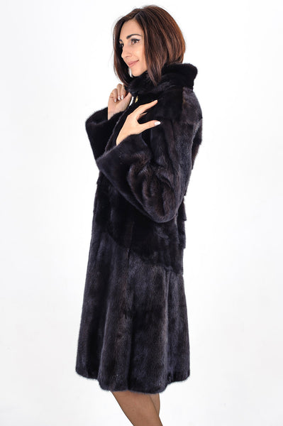 Brown mink fur coat Maltarini