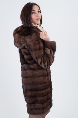 Brown mink fur coat Milan