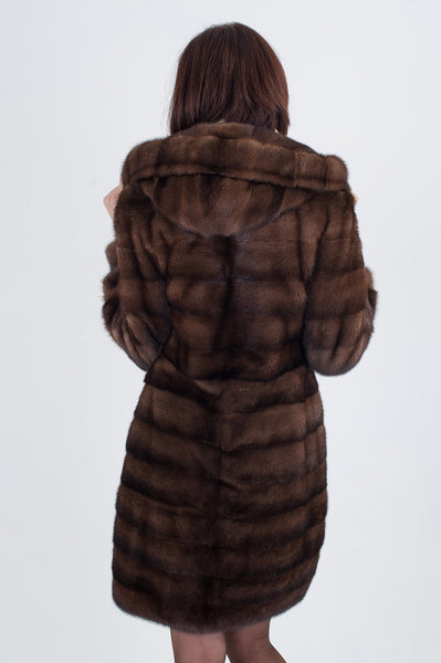 Brown mink fur coat Milan