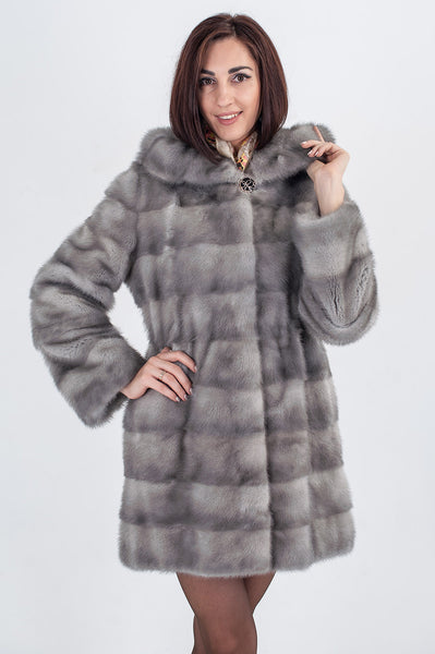 Blue mink fur coat Felice