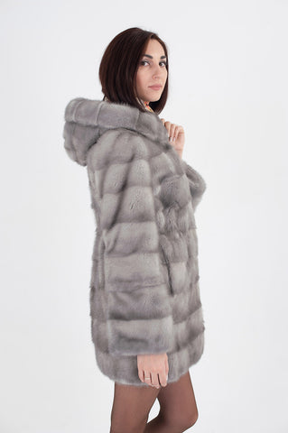 Blue mink fur coat Felice