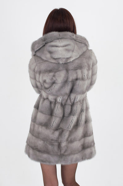 Blue mink fur coat Felice