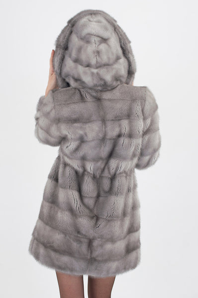 Blue mink fur coat Felice