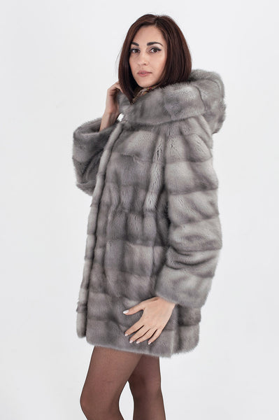 Blue mink fur coat Felice