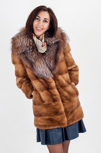 Gold mink fur coat Madina