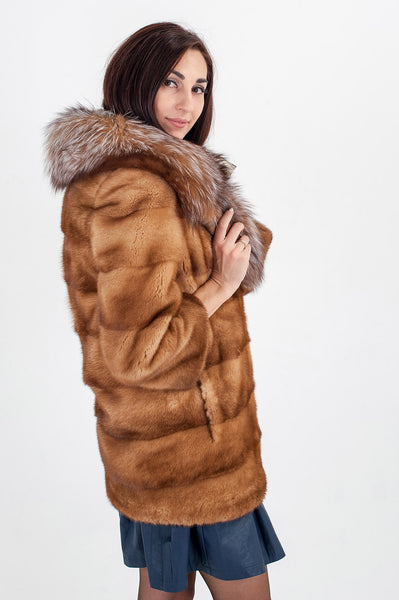 Gold mink fur coat Madina