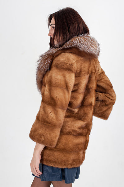 Gold mink fur coat Madina