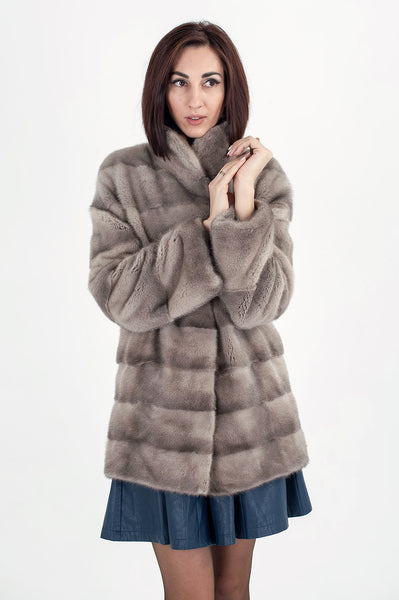 Grey mink fur coat Juno