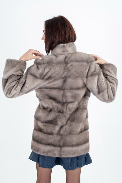 Grey mink fur coat Juno