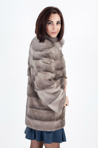 Grey mink fur coat Juno