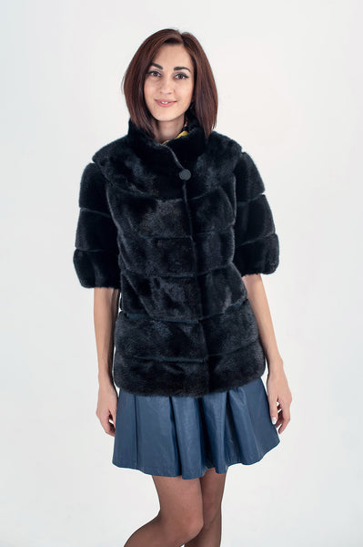 Black mink fur coat Daysi