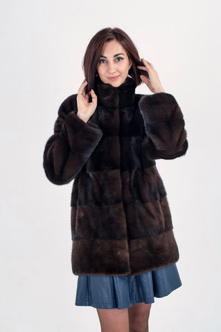 Brown mink fur coat Juno