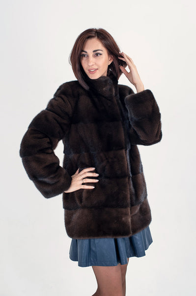 Brown mink fur coat Juno