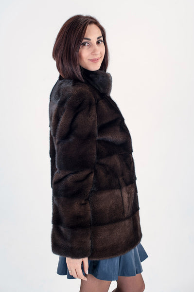 Brown mink fur coat Juno