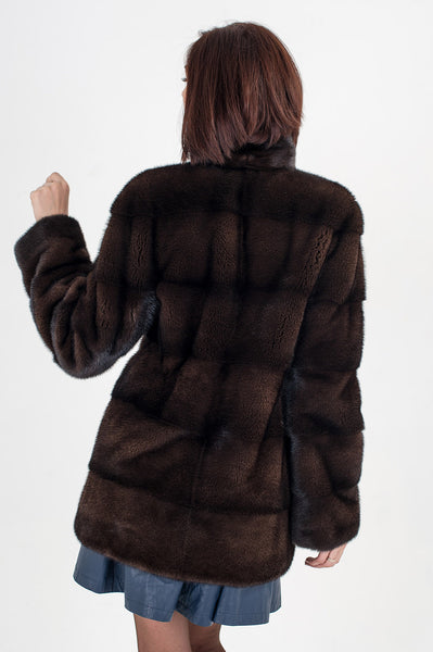 Brown mink fur coat Juno