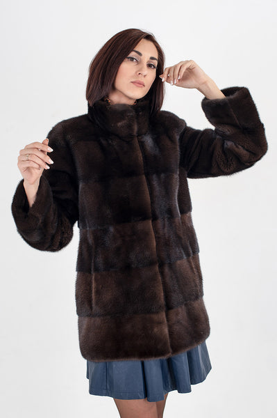 Brown mink fur coat Juno