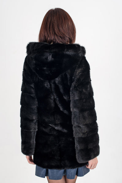 Black mink fur coat Felisa