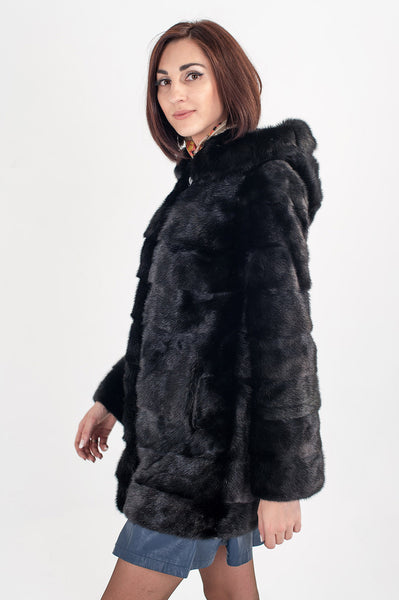 Black mink fur coat Felisa