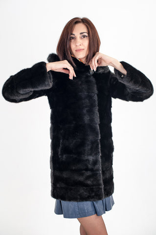 Black mink fur coat Felisa