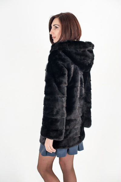 Black mink fur coat Felisa