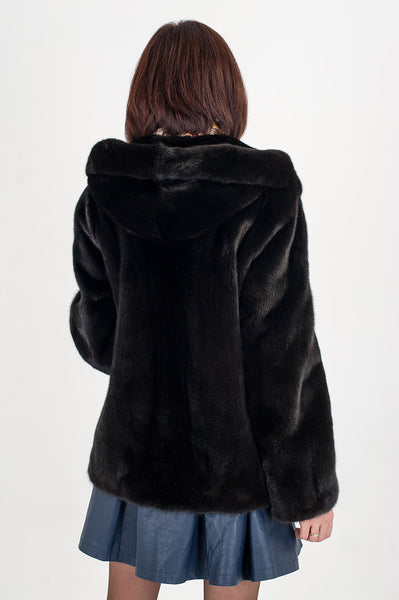 Black mink fur coat  Aktava