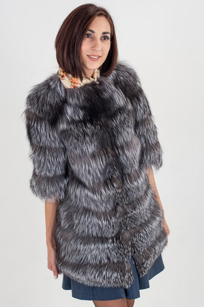 Grey silver fox vest  Asol