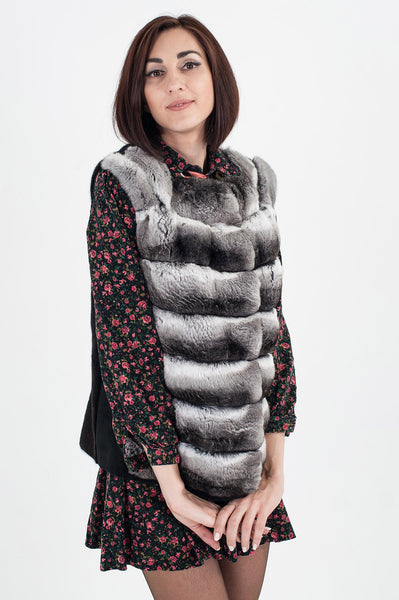 Black-grey Shinshu fox vest  Joanie