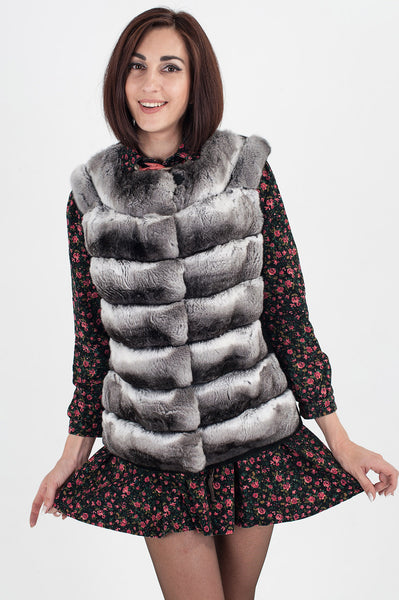 Black-grey Shinshu fox vest  Joanie