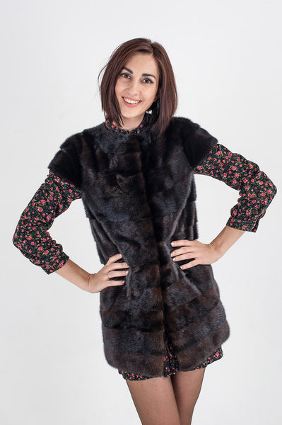 Brown mink fox vest  Carol