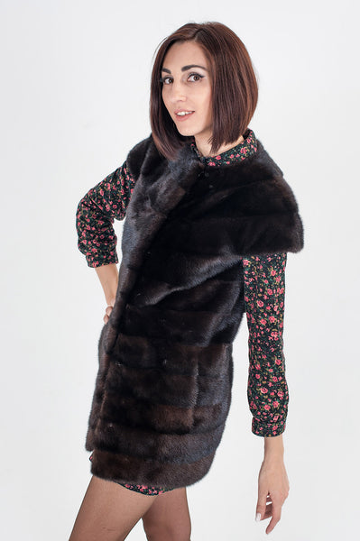 Brown mink fox vest  Carol