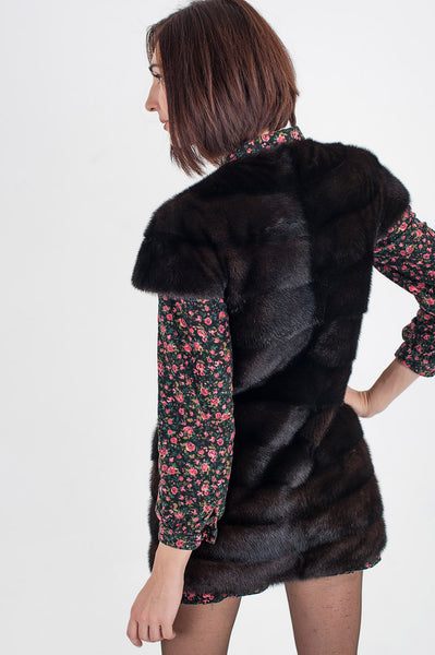 Brown mink fox vest  Carol