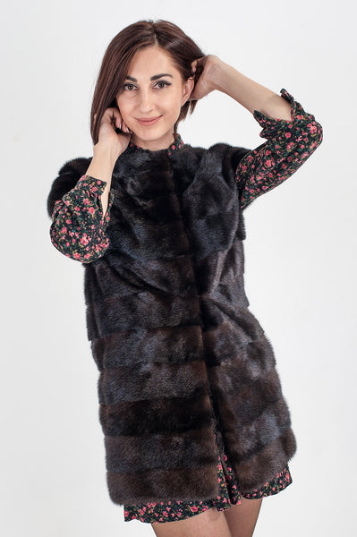 Brown mink fox vest  Carol