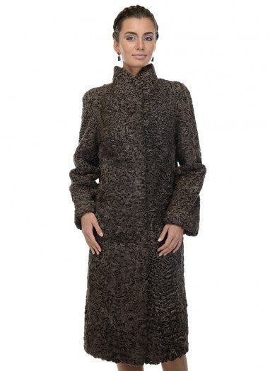 Brown karakul fur coat Sharee