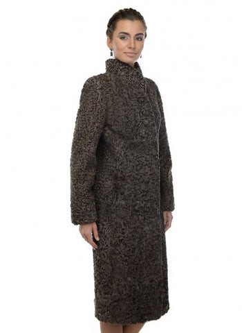 Brown karakul fur coat Sharee