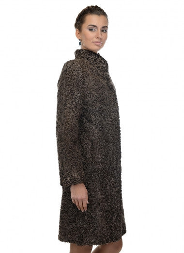 Brown karakul fur coat Sharee