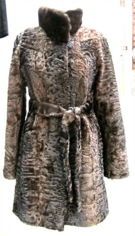 Brown karakul fur coat  Rosаlia