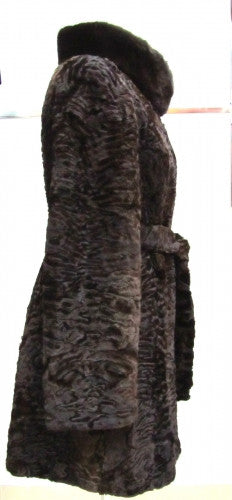 Brown karakul fur coat  Rosаlia