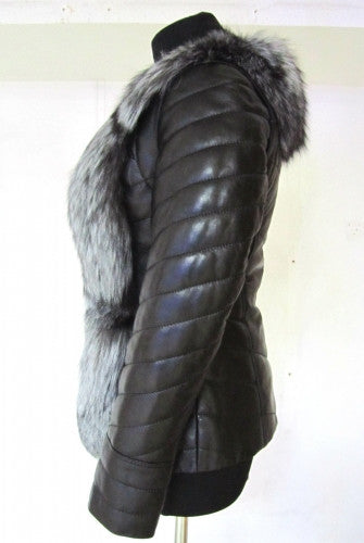 Black silver fox vest  Sofia