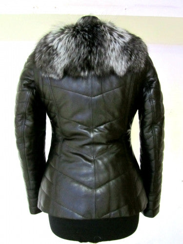 Black silver fox vest  Sofia