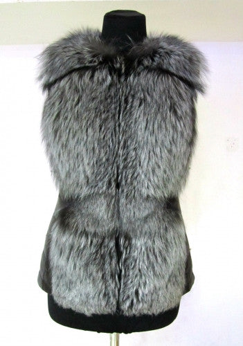 Black silver fox vest  Sofia