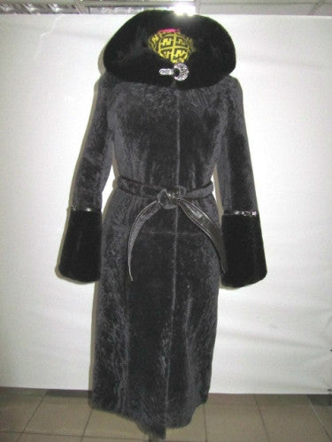 Grey mouton fur coat Lucy