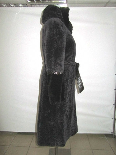 Grey mouton fur coat Lucy