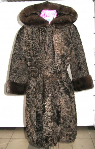 Brown karakul fur coat Cleo