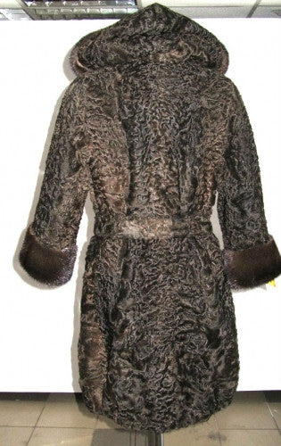 Brown karakul fur coat Cleo